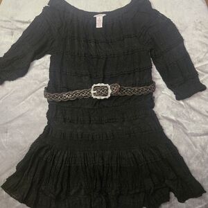 Candie's Black Kids Dress with Braided Belt